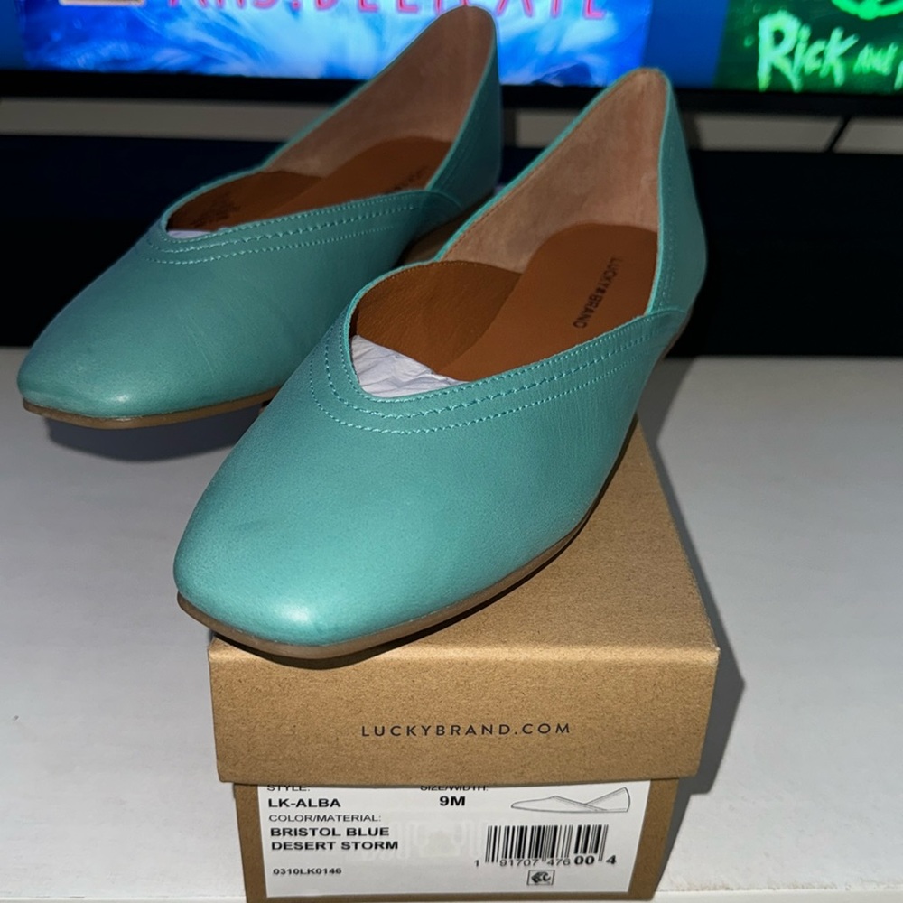 New Women Lucky Brand Tiffany Blue Flats